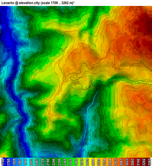 Levanto elevation map