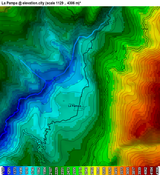 La Pampa elevation map