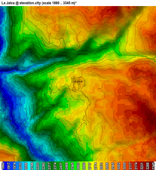 La Jalca elevation map