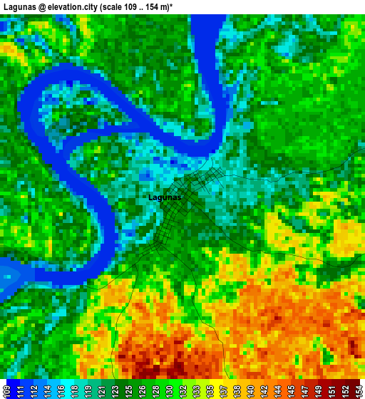 Lagunas elevation map