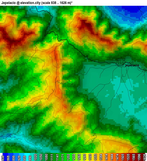 Jepelacio elevation map