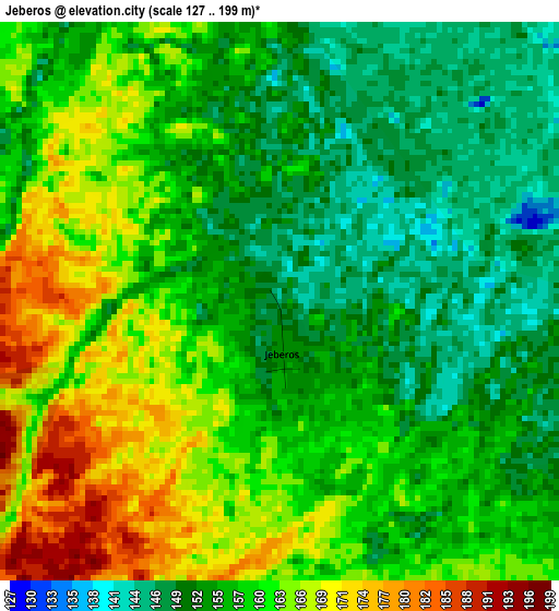 Jeberos elevation map