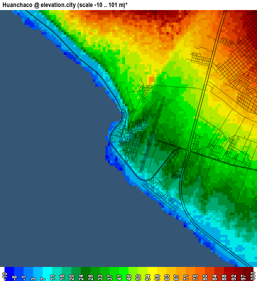 Huanchaco elevation map