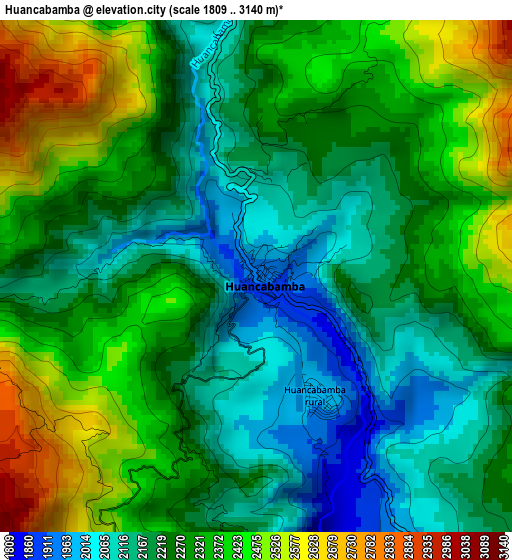 Huancabamba elevation map