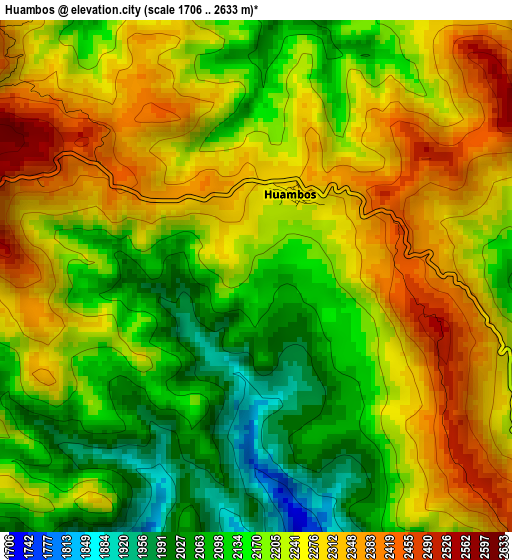 Huambos elevation map
