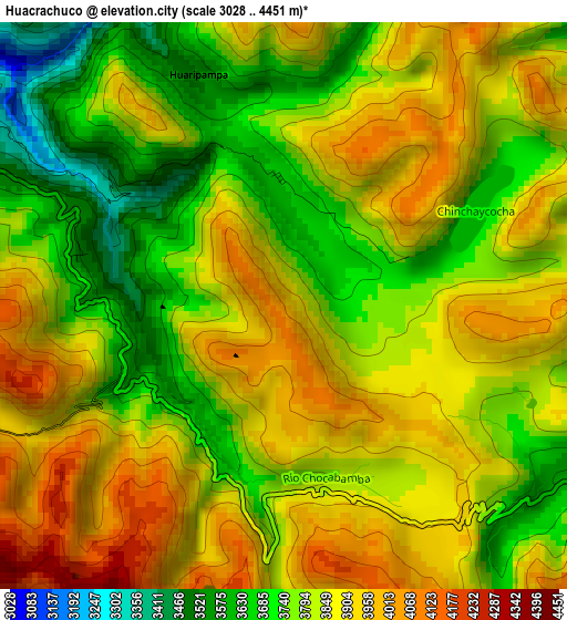 Huacrachuco elevation map