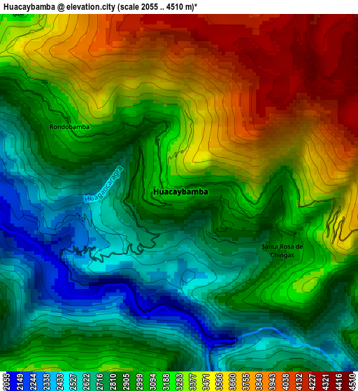 Huacaybamba elevation map