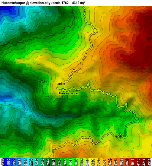 Huacaschuque elevation map