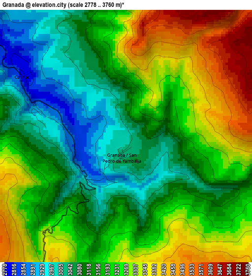 Granada elevation map