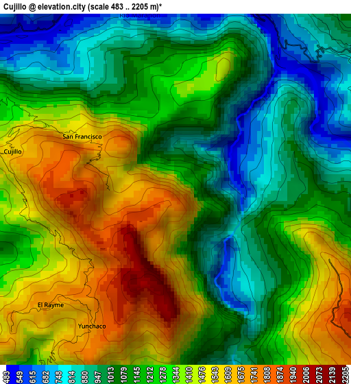 Cujillo elevation map
