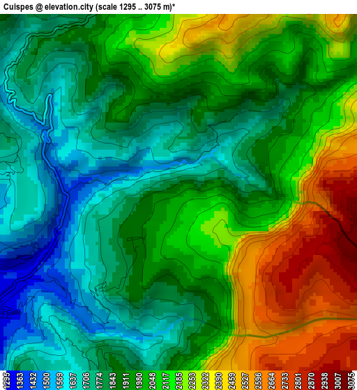 Cuispes elevation map