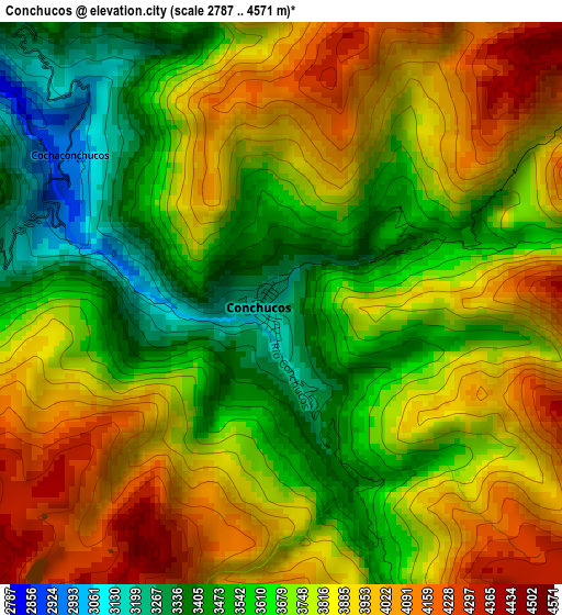 Conchucos elevation map