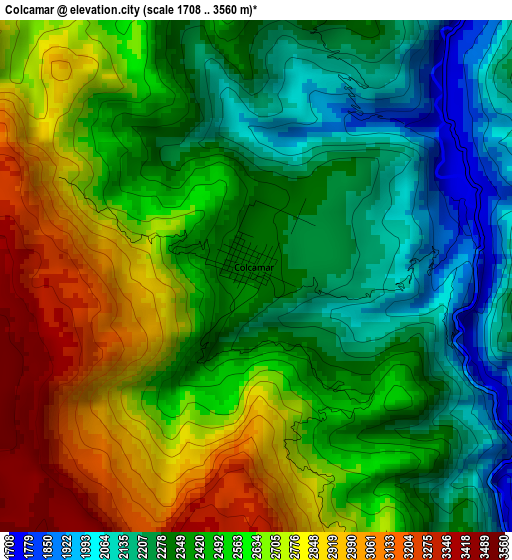 Colcamar elevation map