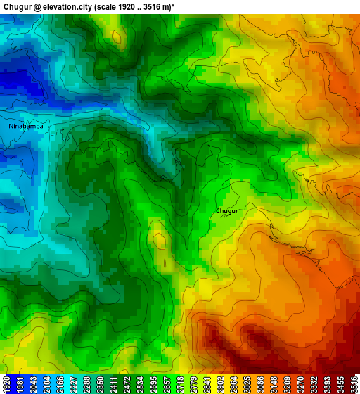Chugur elevation map