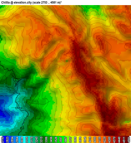 Chillia elevation map