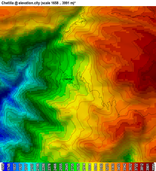 Chetilla elevation map