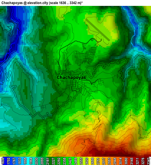 Chachapoyas elevation map