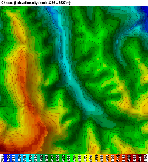 Chacas elevation map