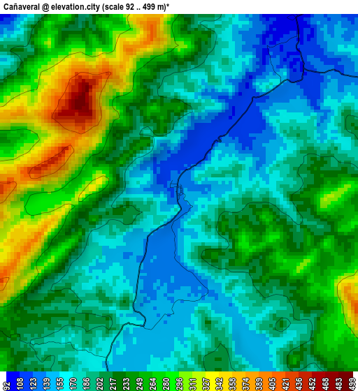 Cañaveral elevation map