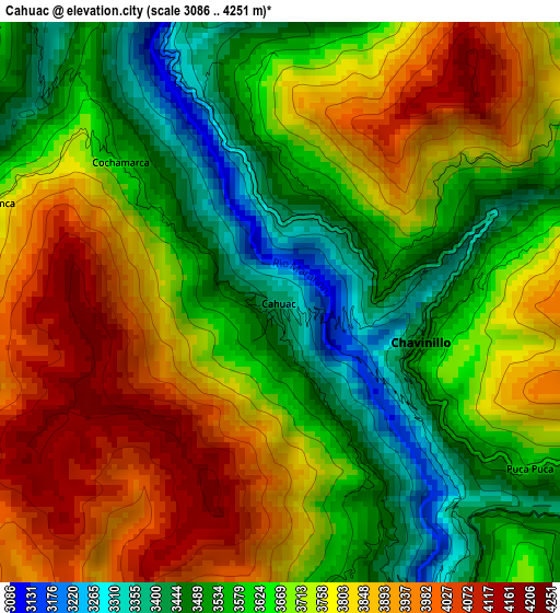 Cahuac elevation map
