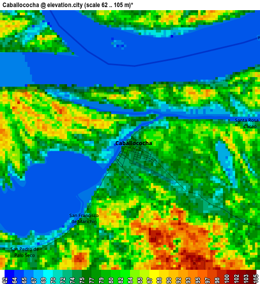 Caballococha elevation map