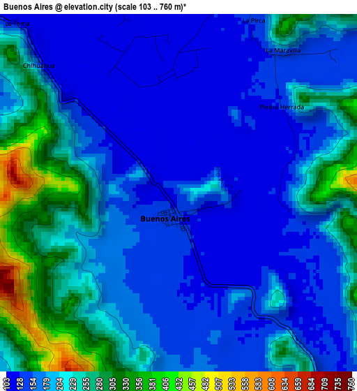 Buenos Aires elevation map