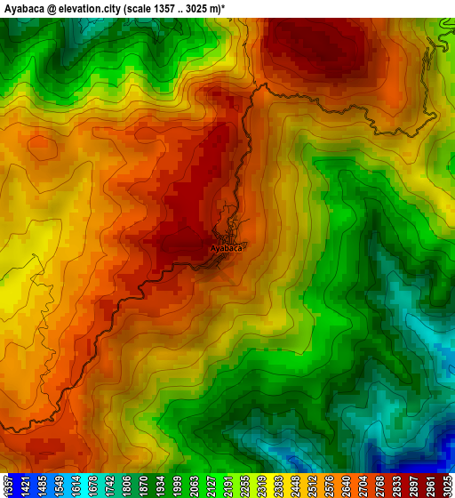 Ayabaca elevation map