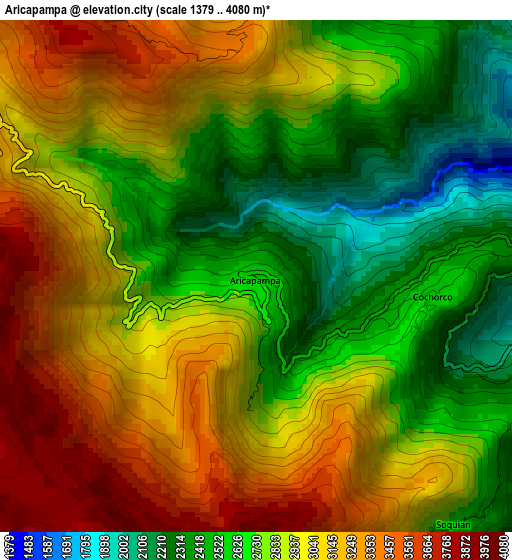 Aricapampa elevation map