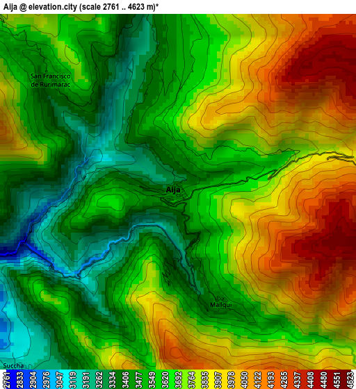 Aija elevation map