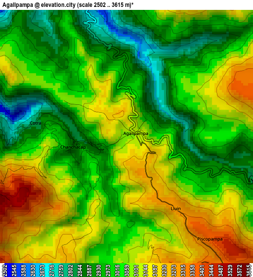 Agallpampa elevation map