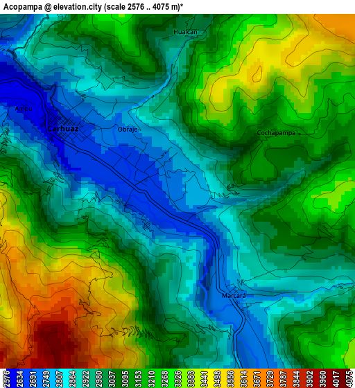 Acopampa elevation map