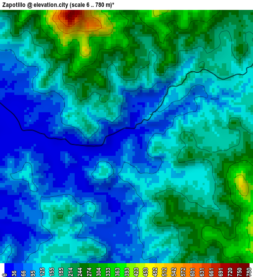 Zapotillo elevation map