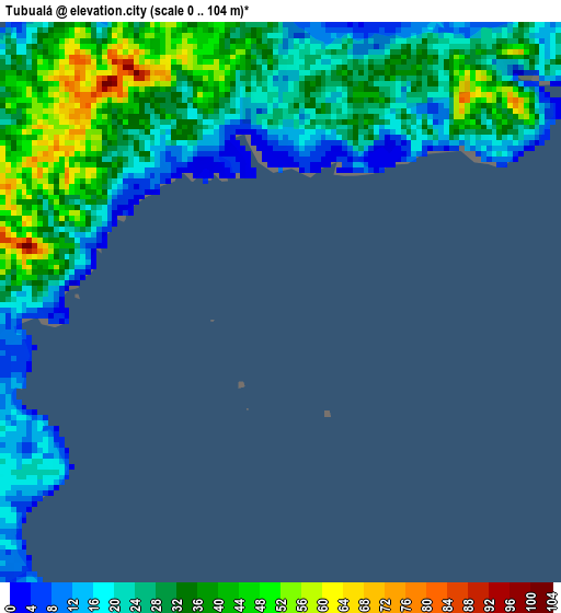 Tubualá elevation map