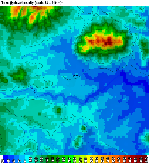 Toza elevation map