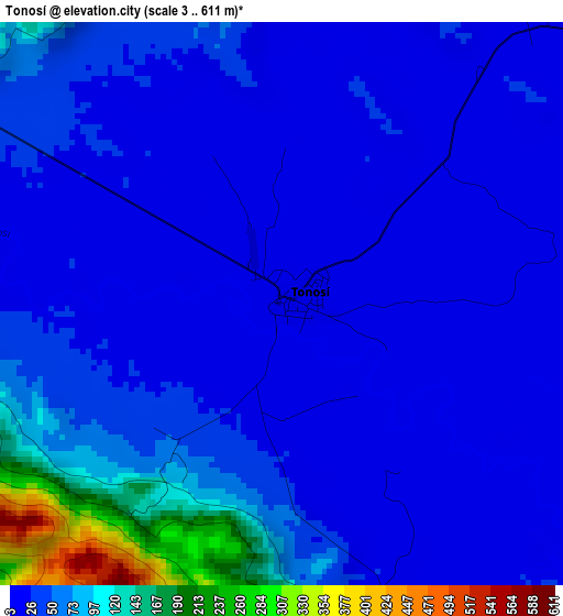 Tonosí elevation map