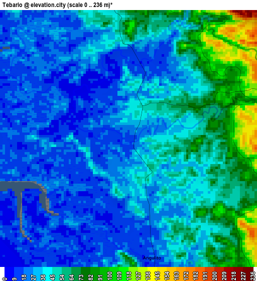 Tebario elevation map
