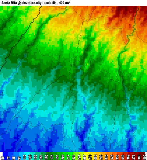 Santa Rita elevation map