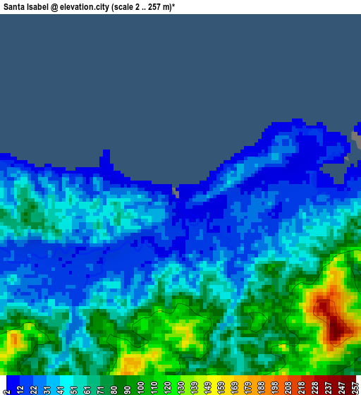 Santa Isabel elevation map