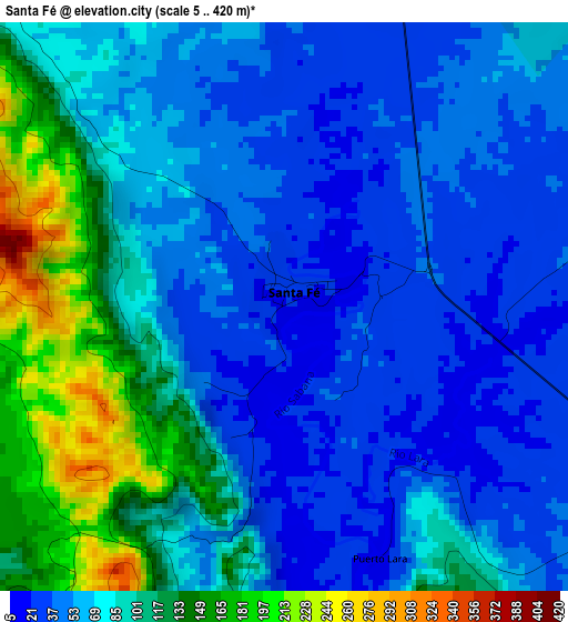 Santa Fé elevation map