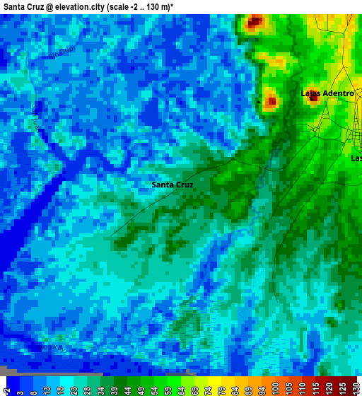 Santa Cruz elevation map