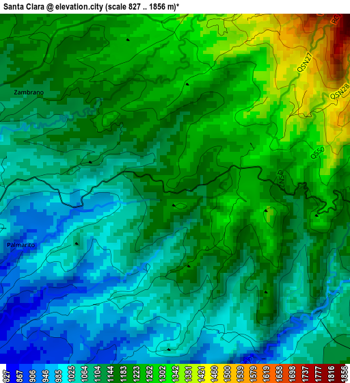 Santa Clara elevation map