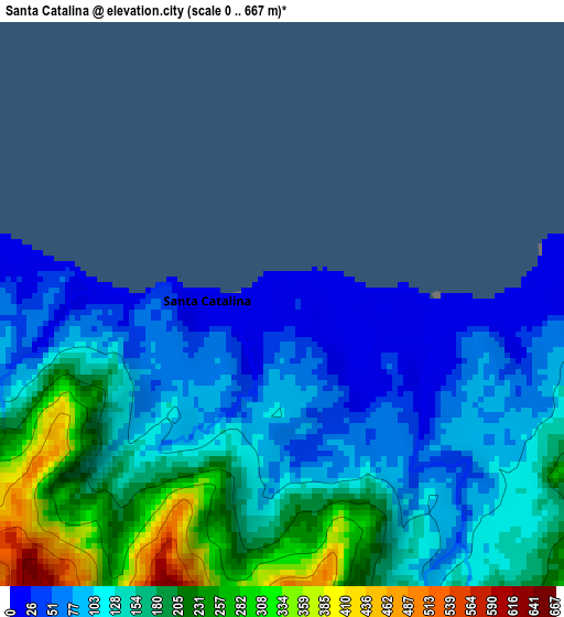 Santa Catalina elevation map