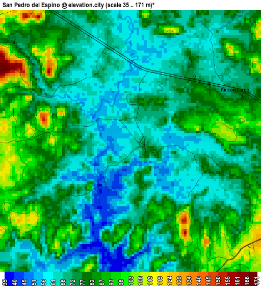 San Pedro del Espino elevation map