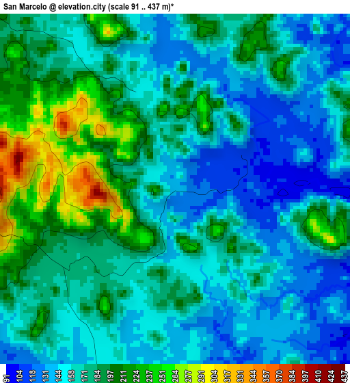 San Marcelo elevation map