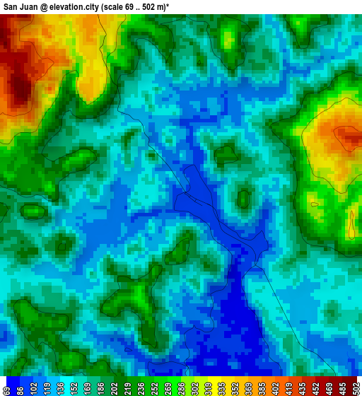 San Juan elevation map