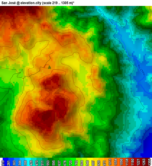 San José elevation map