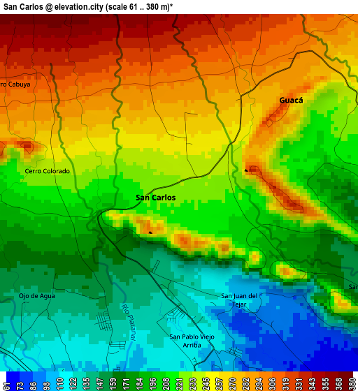 San Carlos elevation map