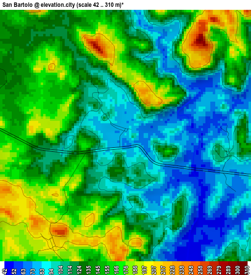 San Bartolo elevation map