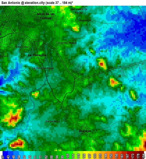 San Antonio elevation map