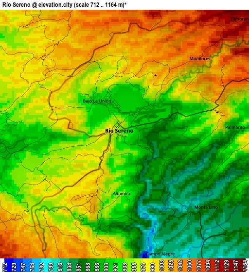 Río Sereno elevation map